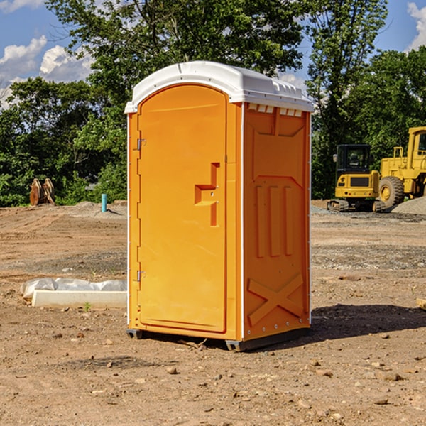 how often are the porta potties cleaned and serviced during a rental period in Pinon Hills California